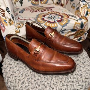 Allen Edmonds Shoes 10 D Leather Brown Burbank Slip On Loafers Horsebit Luxury